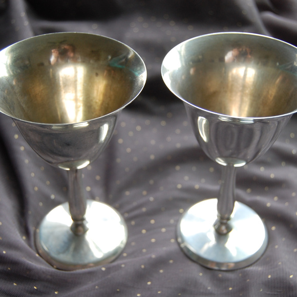 1930's Antique Silver Plated Goblets - Picture 2 of 5